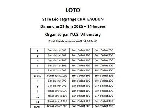 CHÂTEAUDUN - Loto de l'US Villemaury