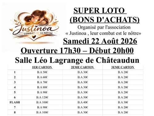 CHÂTEAUDUN - Loto de l'association Justinoa