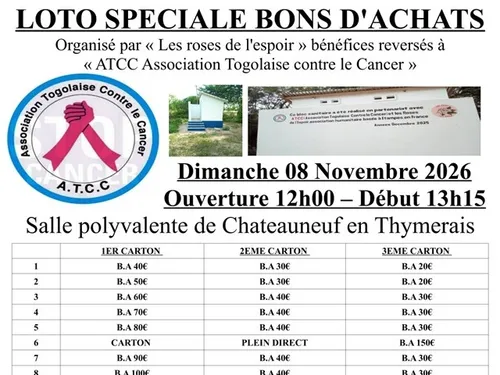 CHÂTEAUNEUF-EN-THYMERAIS - Loto des Roses de l'Espoir