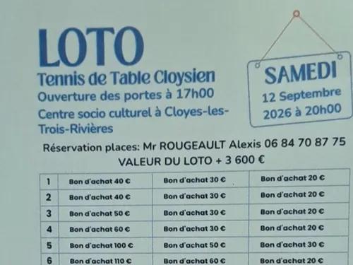 CLOYES-SUR-LE-LOIR - Loto du Tennis de Table Cloysien