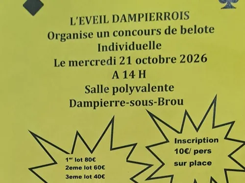 DAMPIERRE-SOUS-BROU - Concours de belote de l’Éveil Dampierrois