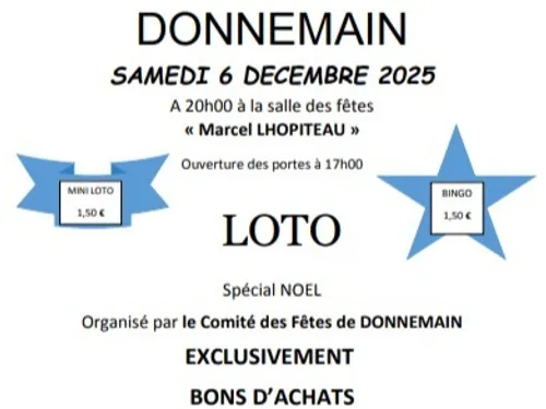 DONNEMAIN - Loto du comité des fêtes