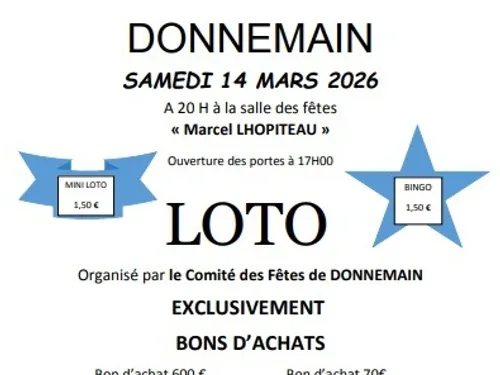 DONNEMAIN - Loto du comité des fêtes