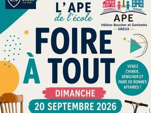 DREUX (28) - Foire à tout de l'APE Hélène Boucher Gambetta