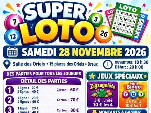 DREUX - Loto de l'association Trésor de Sion