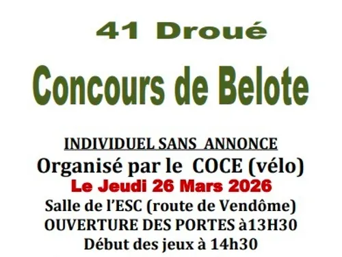 DROUÉ (41) - Concours de belote du COCE