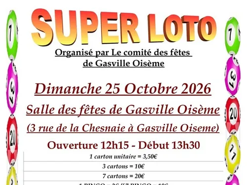 GASVILLE-OISÈME - Loto du comité des fêtes