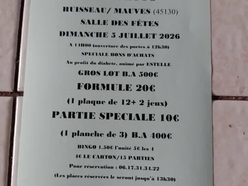 HUISSEAU-SUR-MAUVES (45) - Loto