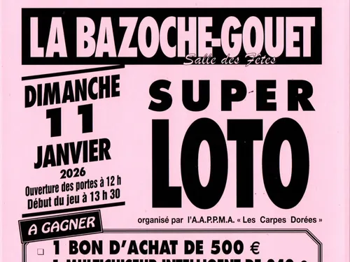LA BAZOCHE-GOUËT - Super loto des Carpes Dorées