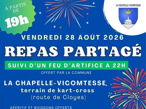 LA CHAPELLE-VICOMTESSE (41) - Repas partagé et Feu d'artifice.