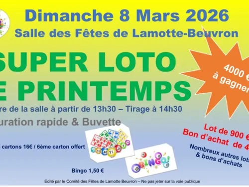 LAMOTTE-BEUVRON (41) - Loto du comité des fêtes