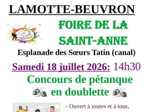 LAMOTTE-BEUVRON (41) - Foire de la Sainte-Anne : Concours de pétanque