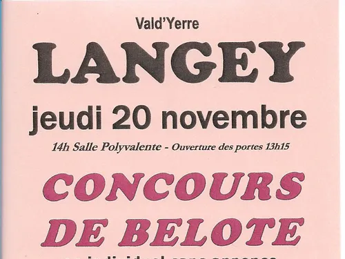 LANGEY - Concours de belote du club de l'amitié