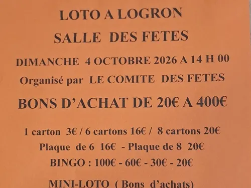 LOGRON - Loto du comité des fêtes