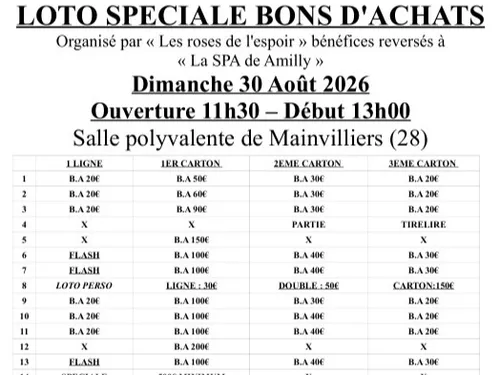 MAINVILLIERS - Loto des Roses de l'Espoir