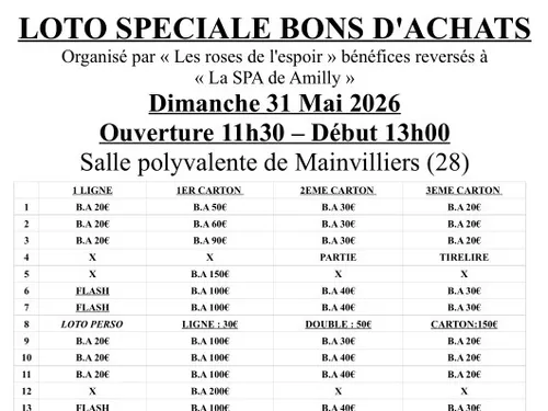 MAINVILLIERS - Loto des Roses de l'Espoir