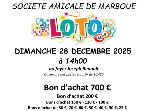 MARBOUÉ - Loto de la Société Amicale de Marboué
