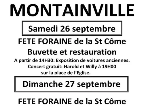 MONTAINVILLE - Fête de la Saint-Côme : brocante et animations