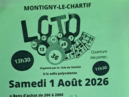 MONTIGNY-LE-CHARTIF - Loto du club de l'Amitié