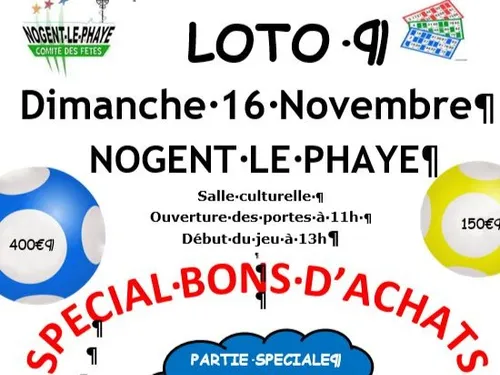 NOGENT-LE-PHAYE - Loto du comité des fêtes