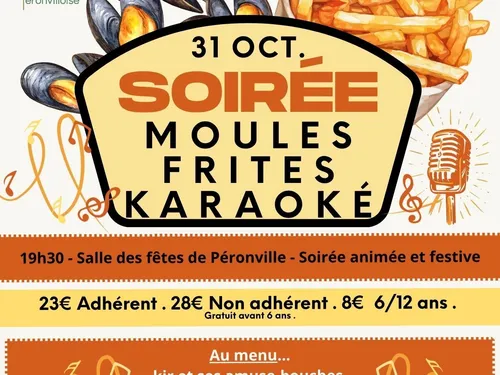 PÉRONVILLE - Soirée moules frites karaoké de la Péronvilloise