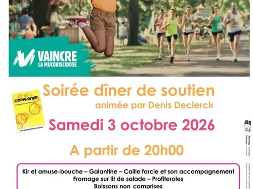 PEZOU (41) - Vaincre la mucoviscidose : soirée dîner de soutien