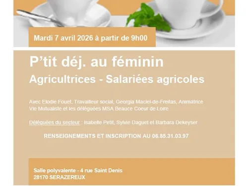 SÉRAZEREUX - P'tit déj féminin agricultrices, salariées agricoles