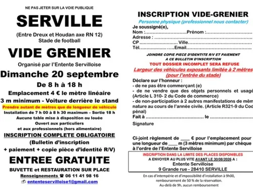 SERVILLE - Vide-greniers de l'Entente Servilloise