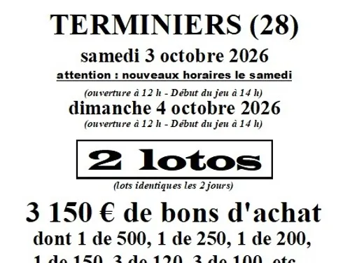 TERMINIERS - Loto de l'Amicale des Agents Territoriaux