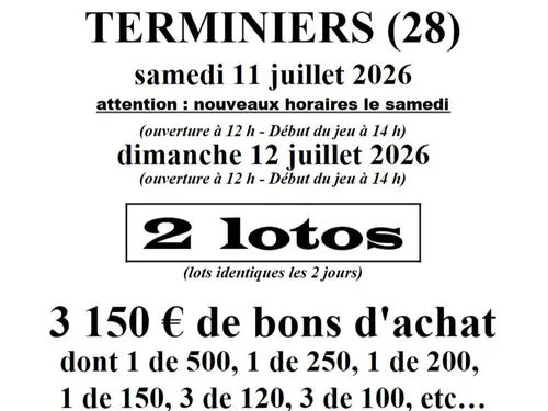 TERMINIERS - Loto de l'Amicale des Agents Territoriaux