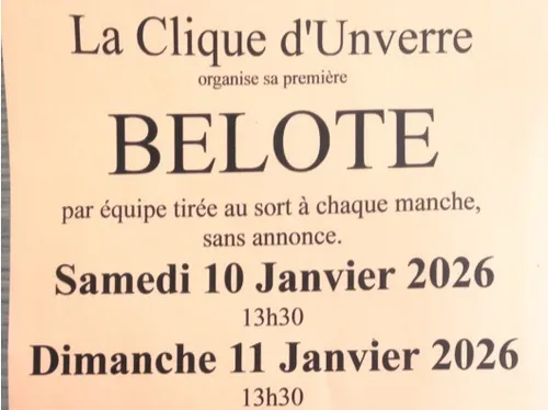 UNVERRE – Concours de belote de la Clique d'Unverre