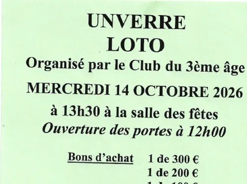 UNVERRE - Loto du club du 3e âge