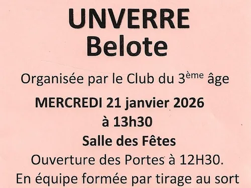 UNVERRE - Concours de belote