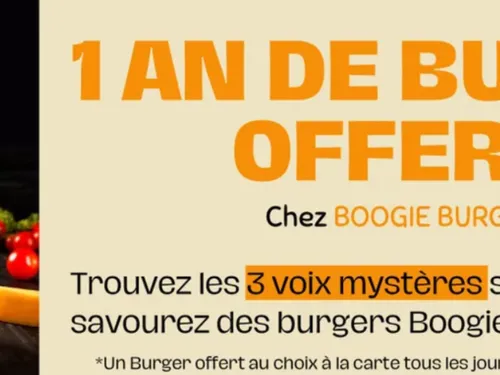 La phrase mystère : tentez de gagner 1 an de burger chez Boogie...