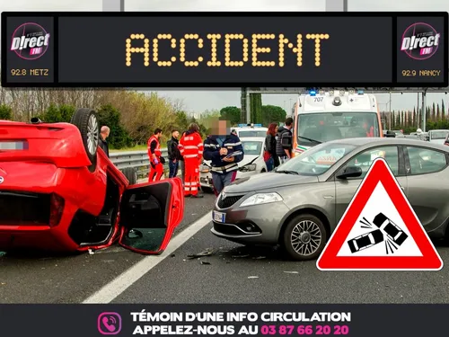 A31 : un accident impliquant 10 véhicules au niveau de Champigneulles 