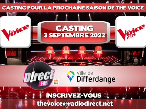 D!RECT FM organise son CASTING pour la prochaine saison de The VOICE  