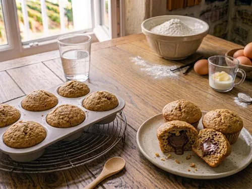 Muffins fourrés à la pâte à tartiner