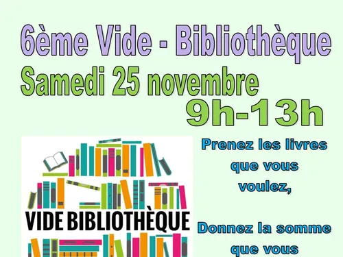 6ème vide bibliothèque samedi 25 novembre BUSSANG au profit du...