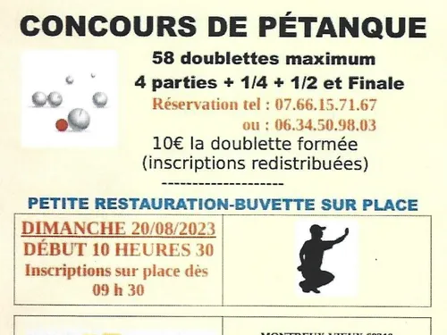 Concours de pétanque à Montreux-Vieux
