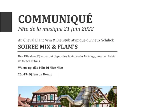 Communiqué Fête de la Musique