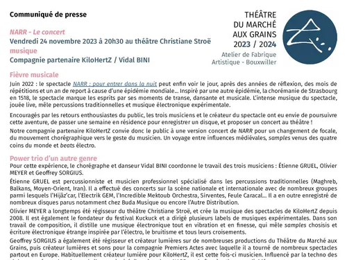 NARR - Le concert