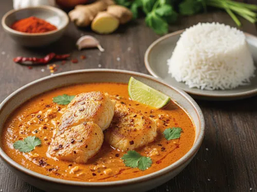 Cabillaud épicé au lait de coco