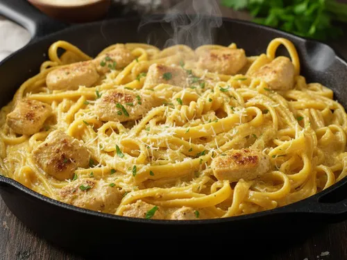 Pâtes au poulet et à la moutarde