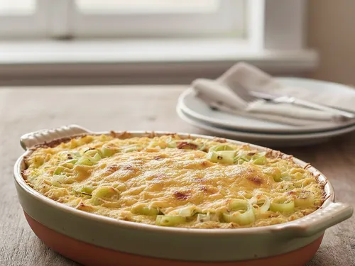 Le gratin de poisson et poireaux