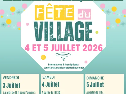 38ème Fête du Village de Pfetterhouse – Un week-end festif à ne pas...