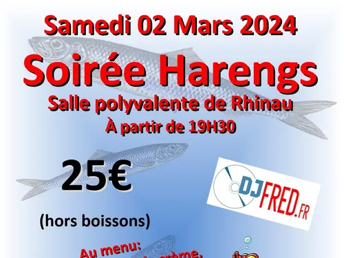  Soirée Harengs du 02 Mars 2024 à Rhinau