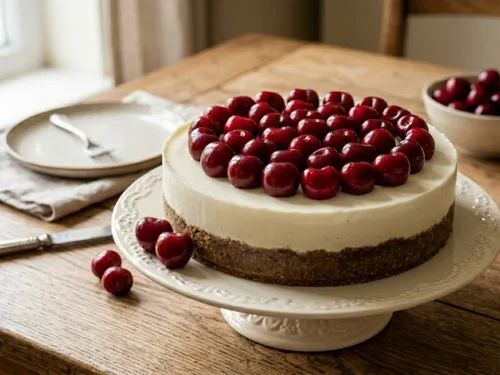  Cheesecake sans cuisson aux cerises