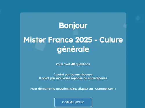 Mister France 2025 : passez le test de culture générale