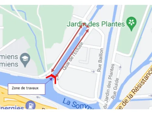 Amiens : les rampes d'accès d'un quai sont en travaux