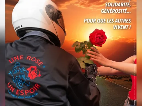 Une rose un espoir : bénévoles et motards se bougent contre le cancer